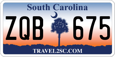 SC license plate ZQB675