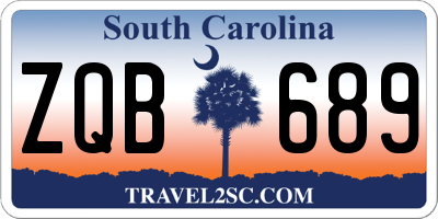 SC license plate ZQB689