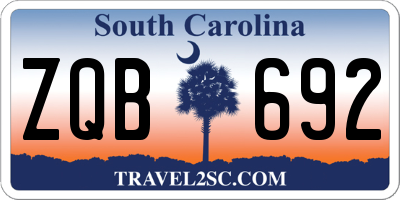 SC license plate ZQB692