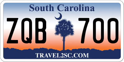 SC license plate ZQB700