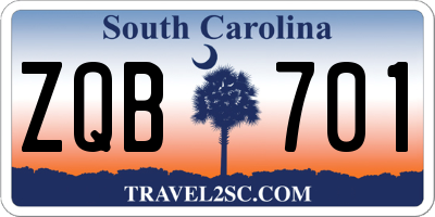 SC license plate ZQB701