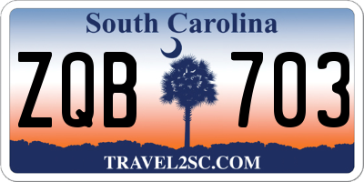 SC license plate ZQB703