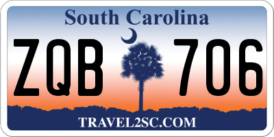 SC license plate ZQB706