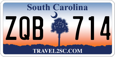 SC license plate ZQB714