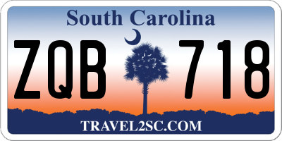 SC license plate ZQB718
