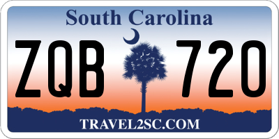 SC license plate ZQB720