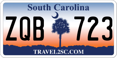 SC license plate ZQB723