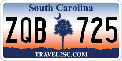 SC license plate ZQB725