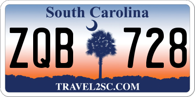 SC license plate ZQB728
