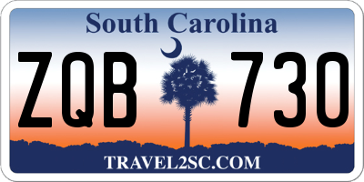 SC license plate ZQB730