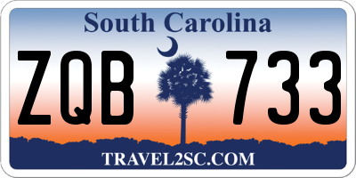 SC license plate ZQB733