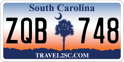 SC license plate ZQB748