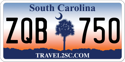 SC license plate ZQB750