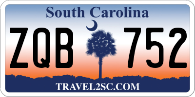 SC license plate ZQB752