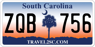 SC license plate ZQB756