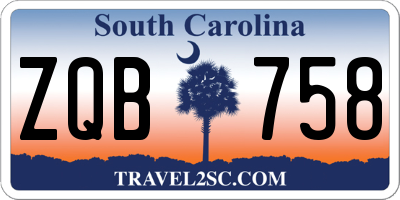 SC license plate ZQB758