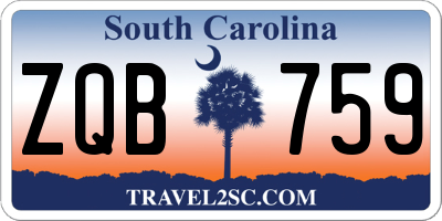 SC license plate ZQB759