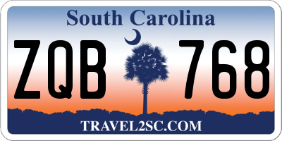 SC license plate ZQB768