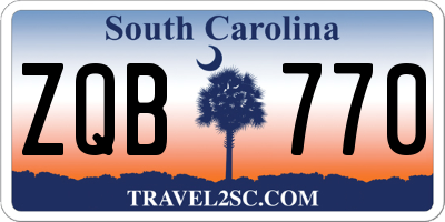 SC license plate ZQB770