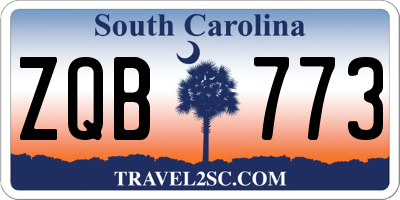 SC license plate ZQB773