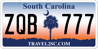 SC license plate ZQB777