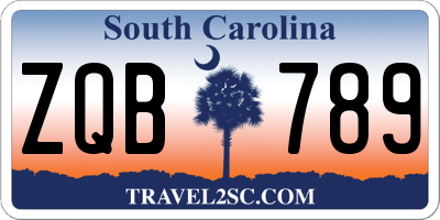 SC license plate ZQB789