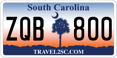 SC license plate ZQB800