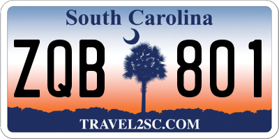 SC license plate ZQB801