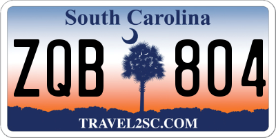 SC license plate ZQB804