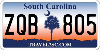 SC license plate ZQB805