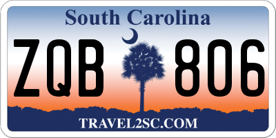 SC license plate ZQB806