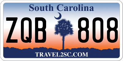 SC license plate ZQB808