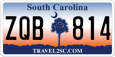 SC license plate ZQB814