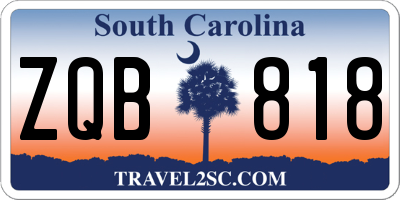 SC license plate ZQB818