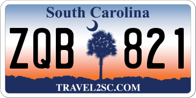 SC license plate ZQB821