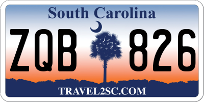 SC license plate ZQB826