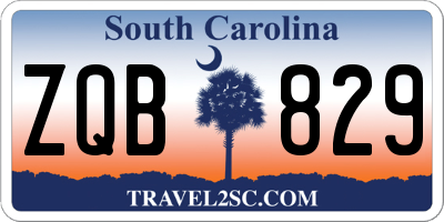 SC license plate ZQB829