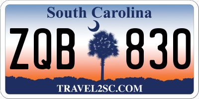 SC license plate ZQB830