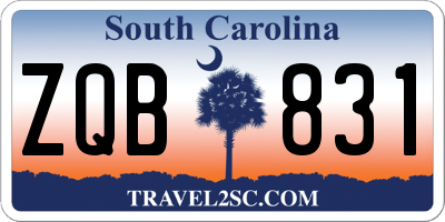 SC license plate ZQB831