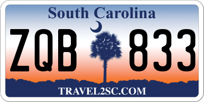 SC license plate ZQB833