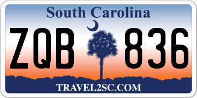 SC license plate ZQB836