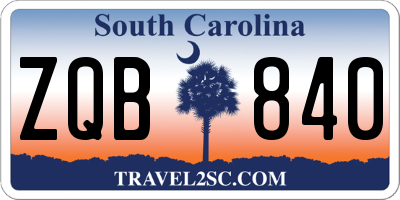 SC license plate ZQB840