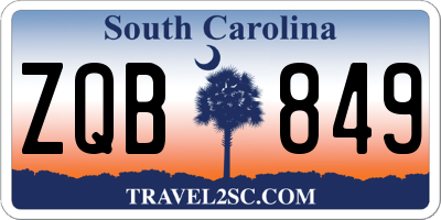 SC license plate ZQB849