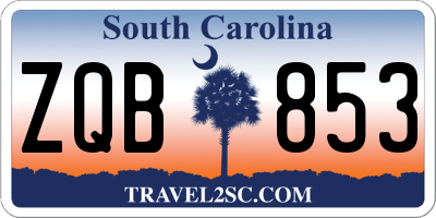 SC license plate ZQB853