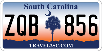 SC license plate ZQB856
