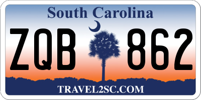SC license plate ZQB862