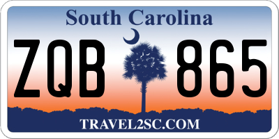 SC license plate ZQB865