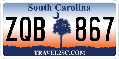 SC license plate ZQB867