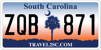 SC license plate ZQB871