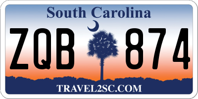 SC license plate ZQB874